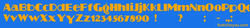 Aafia Font – Orange Fonts on Blue Background
