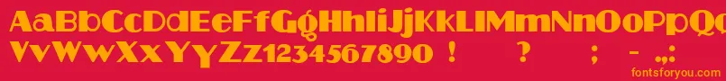 Aafia Font – Orange Fonts on Red Background