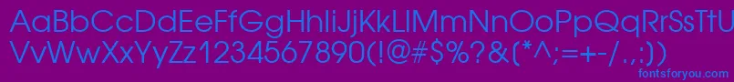 Avantgardegothicbtt Font – Blue Fonts on Purple Background