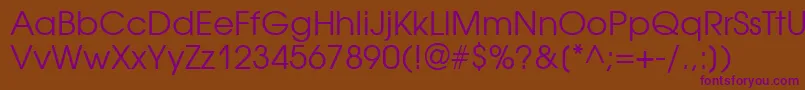 Avantgardegothicbtt Font – Purple Fonts on Brown Background