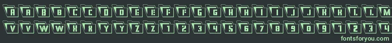 Eyesonlyoutcondleft-fontti – vihreät fontit mustalla taustalla