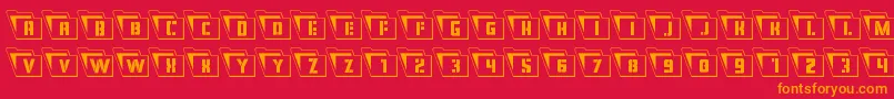 Eyesonlyoutcondleft Font – Orange Fonts on Red Background