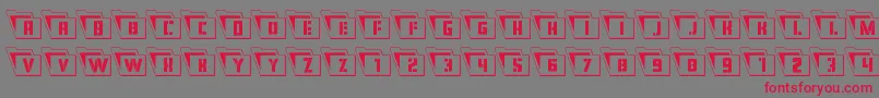 Eyesonlyoutcondleft Font – Red Fonts on Gray Background