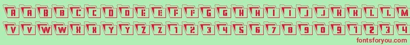 Eyesonlyoutcondleft Font – Red Fonts on Green Background