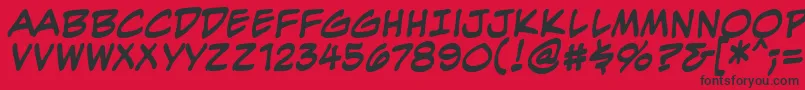 EvilgeniusBbBold-fontti – mustat fontit punaisella taustalla
