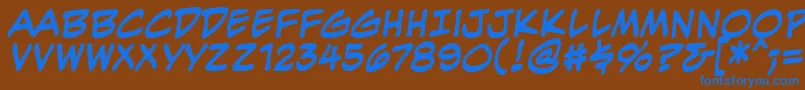 EvilgeniusBbBold Font – Blue Fonts on Brown Background