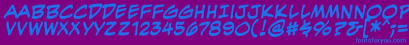 EvilgeniusBbBold Font – Blue Fonts on Purple Background