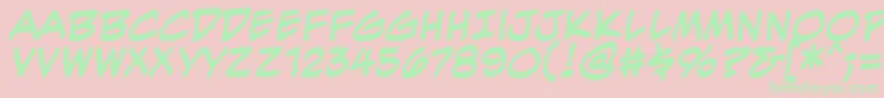 フォントEvilgeniusBbBold – ピンクの背景に緑の文字