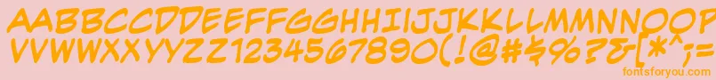 Czcionka EvilgeniusBbBold – pomarańczowe czcionki na różowym tle