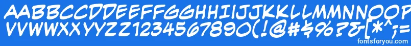 EvilgeniusBbBold Font – White Fonts on Blue Background