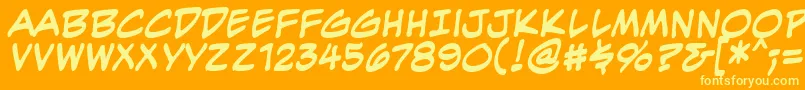フォントEvilgeniusBbBold – オレンジの背景に黄色の文字