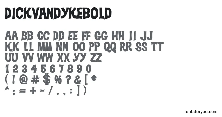 Шрифт Dickvandykebold – алфавит, цифры, специальные символы