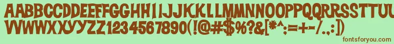 Dickvandykebold Font – Brown Fonts on Green Background