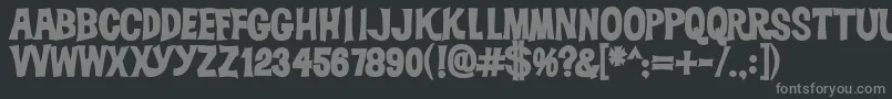 Dickvandykebold-fontti – harmaat kirjasimet mustalla taustalla