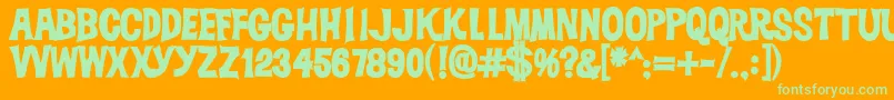 Dickvandykebold Font – Green Fonts on Orange Background