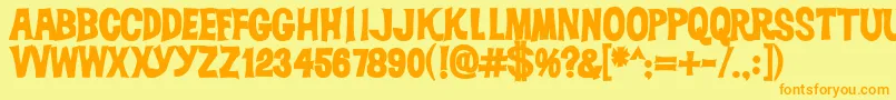 Dickvandykebold Font – Orange Fonts on Yellow Background