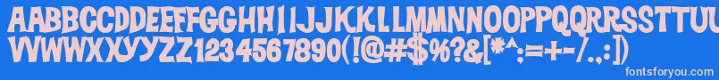 Dickvandykebold Font – Pink Fonts on Blue Background