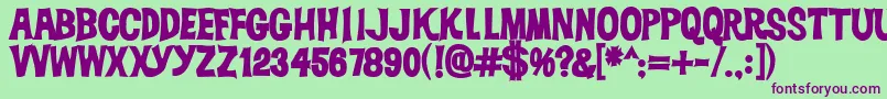 Dickvandykebold Font – Purple Fonts on Green Background