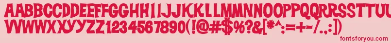 Dickvandykebold Font – Red Fonts on Pink Background