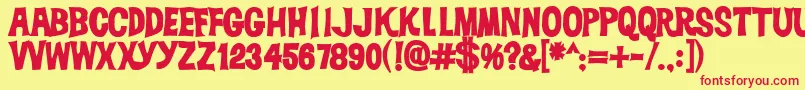 Dickvandykebold Font – Red Fonts on Yellow Background