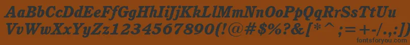 CushingHeavyItalicBt Font – Black Fonts on Brown Background