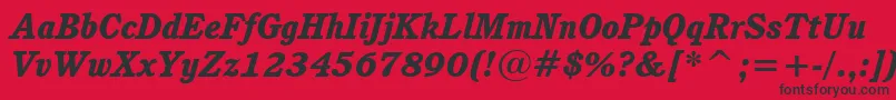 CushingHeavyItalicBt Font – Black Fonts on Red Background