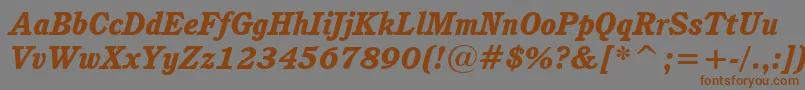 Подробнее о шрифте CushingHeavyItalicBt Шрифт CushingHeavyItalicBt – коричневые шрифты на сером фоне
