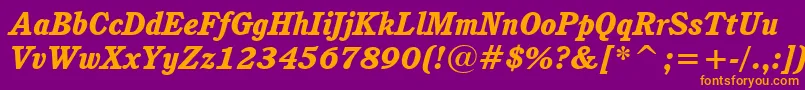 CushingHeavyItalicBt Font – Orange Fonts on Purple Background