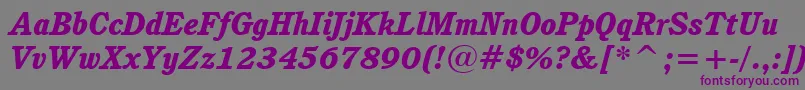 CushingHeavyItalicBt Font – Purple Fonts on Gray Background