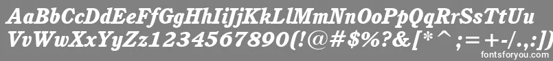 CushingHeavyItalicBt Font – White Fonts on Gray Background