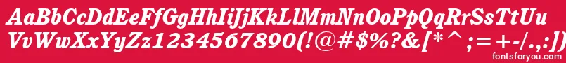 CushingHeavyItalicBt Font – White Fonts on Red Background