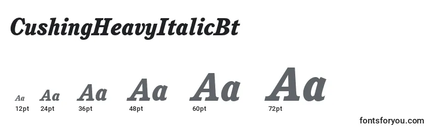 CushingHeavyItalicBt Font Sizes