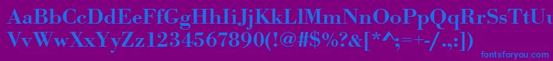 Шрифт Urwbodonitmedwid – синие шрифты на фиолетовом фоне