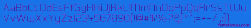 HallFeticaDecompose Font – Purple Fonts on Blue Background