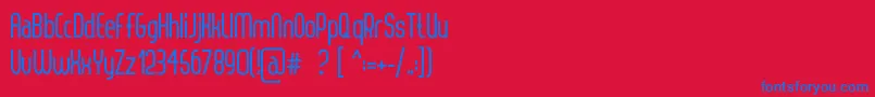 Fonte ThorupSansBold – fontes azuis em um fundo vermelho