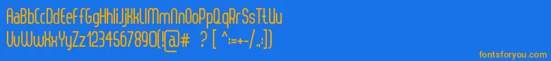 フォントThorupSansBold – オレンジ色の文字が青い背景にあります。