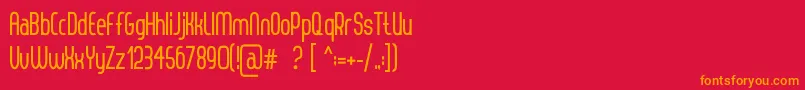 フォントThorupSansBold – 赤い背景にオレンジの文字