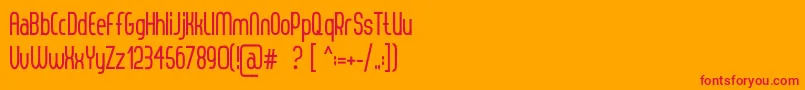 フォントThorupSansBold – オレンジの背景に赤い文字