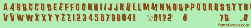 Threedimensional Font – Brown Fonts on Green Background