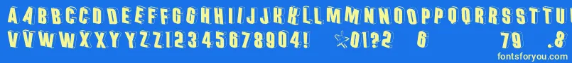 Threedimensional Font – Yellow Fonts on Blue Background