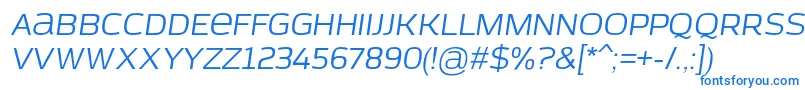 Czcionka AzoftSansItalic – niebieskie czcionki
