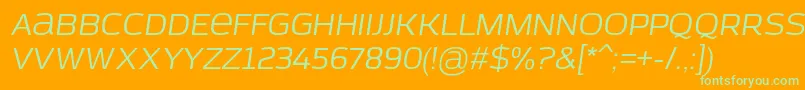 AzoftSansItalic Font – Green Fonts on Orange Background