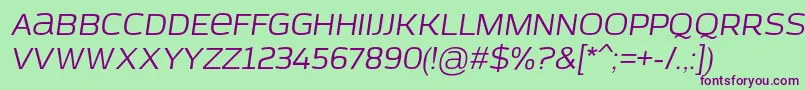 AzoftSansItalic Font – Purple Fonts on Green Background