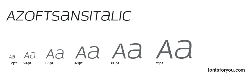 Größen der Schriftart AzoftSansItalic (60440)