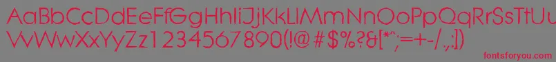 Czcionka LiteraantiqueRegular – czerwone czcionki na szarym tle