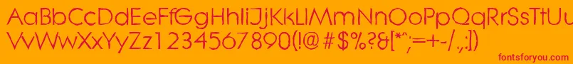 LiteraantiqueRegular Font – Red Fonts on Orange Background