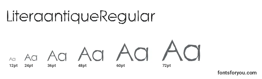 Размеры шрифта LiteraantiqueRegular