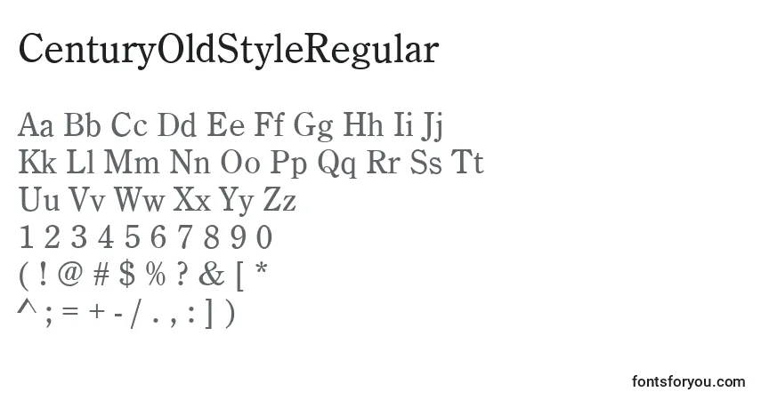 A fonte CenturyOldStyleRegular – alfabeto, números, caracteres especiais