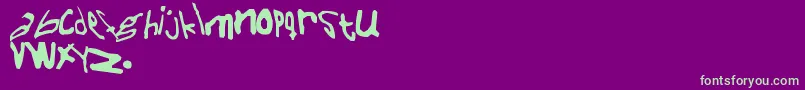 フォントNaivefont – 紫の背景に緑のフォント