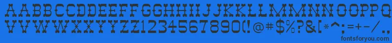 Fonte SlimPickensSsi – fontes pretas em um fundo azul